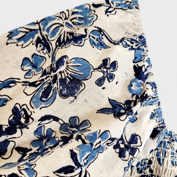 NWT MATA TRADERS Theodora Smock Top Blouse In Birch Blossom Hand Print Batik L - Picture 5 of 10